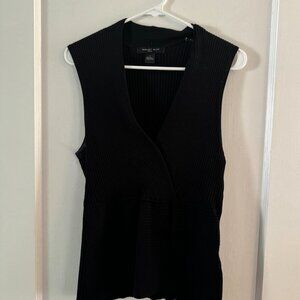 August Silk Knits Black V-Neck Sleeveless Sweater Top